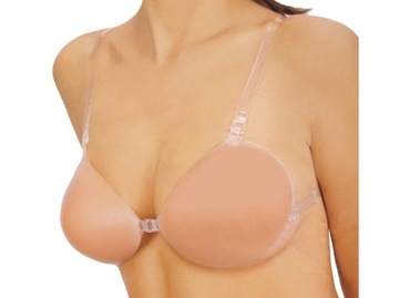 Biustonosz ze skrzydełkami - Bye Bra Seamless U-Style Bra Miseczka C Nude