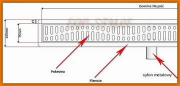 KESMET ODPŁYW Liniowy 50 cm do Zabudowy Płytką 24H