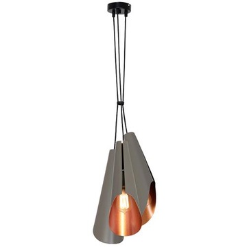 Żyrandol Plafon Zwis CALYX III Grey/Gold LUMINEX