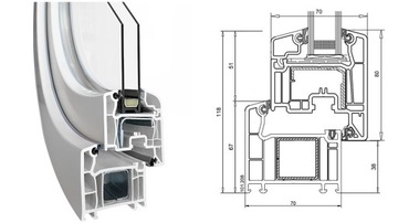 Окно круглое 700 TILT белое ПВХ Veka 70 *ROTA