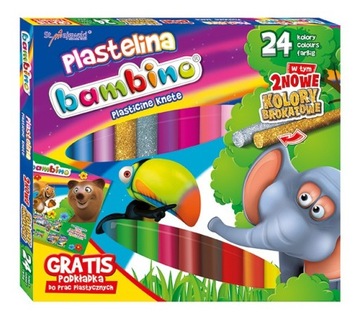 Plastelina Bambino 24 Kolory + Podkładka Gratis