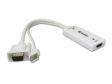 Adapter Przejściówka VGA +AUDIO to HDMI Sandberg