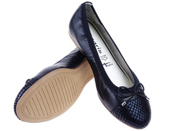 Tamaris buty balerinki 22129 czarne łuska 36