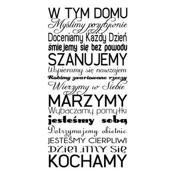 Napis na ścianę, naklejka - W tym domu - 165