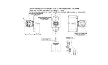 HORPOL LD 2186 3-ЦВЕТНЫЙ ГАБАРИТНЫЙ ФОНАРЬ