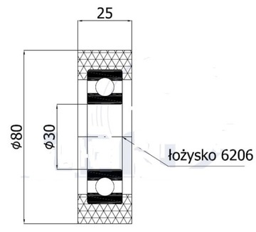 fi 80 ДЛЯ КРОМКООБЛИЦОВОЧНЫХ ВАЛИКОВ fi 30, ширина 25