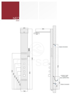 ТЕРМОСТАТ ДЛЯ ДУШЕВОЙ ПАНЕЛИ CORSAN NEO STEEL