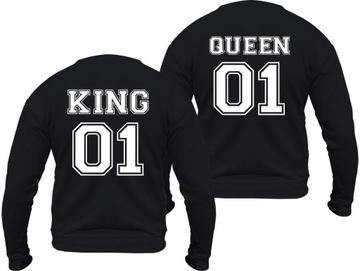Bluza KING QUEEN bluzy dla zakochanych PAR kpl. XS