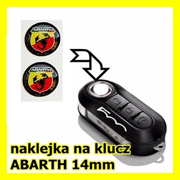 НАКЛЕЙКА ABARTH 14мм НА КЛЮЧ, ЛОГОТИП-ЭМБЛЕМА!!!