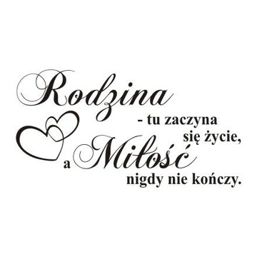 Napis na ścianę naklejka cytat Rodzina miłość 243