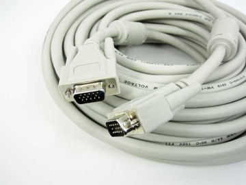 kabel przewód svga 15m vga d-sub 15 pin filtry