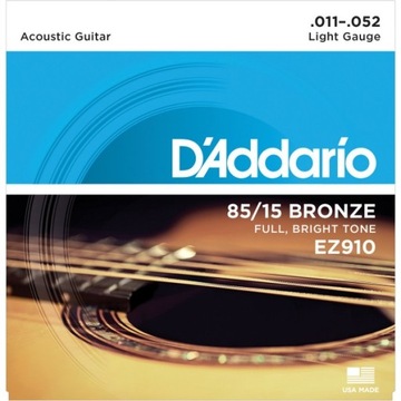 D'Addario EZ910 11-52 гитарные струны + 5 медиаторов