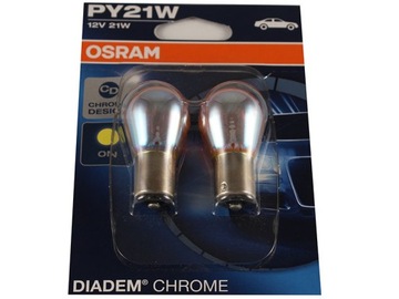 ŻARÓWKI PY21W OSRAM DIADEM CHROME CHROMOWANE tuning Kierunkowskazy Kierunki