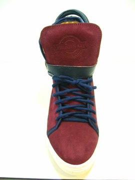 bordowe botki sneakersy trampki skórzane buty damskie sznurowane spo J.W 37