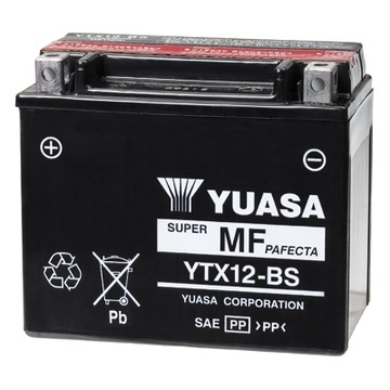AKUMULATOR MOTOCYKLOWY YUASA YTX12-BS 10.5AH 180A NAJNOWSZY MODEL