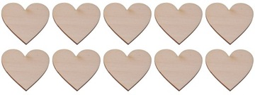 DREWNIANE SERCE 2x2cm 10 sztuk DECOUPAGE ozdoba