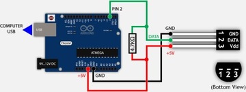 Датчик температуры DS18B20 + кабель ARDUINO