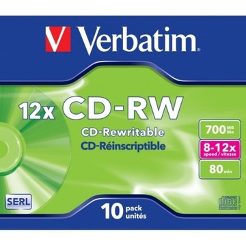 VERBATIM CD-RW Jewel case Wielokrotny zapis 1szt