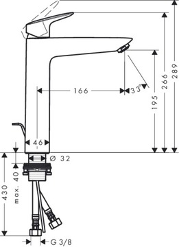 фото ориг. №2, Hansgrohe logis washbasin faucet high 71090000
