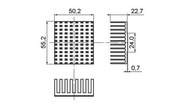 Радиатор для процессорных приложений 50,2x55,2x23,4 мм