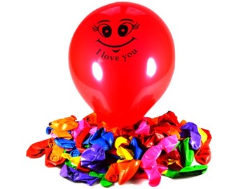 BALONY URODZINOWE SMILE UŚMIECH 100 szt 10''