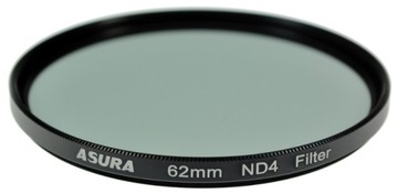 FILTR PEŁNY SZARY 62mm SZKŁO OPTYCZNE NDx4 ASURA