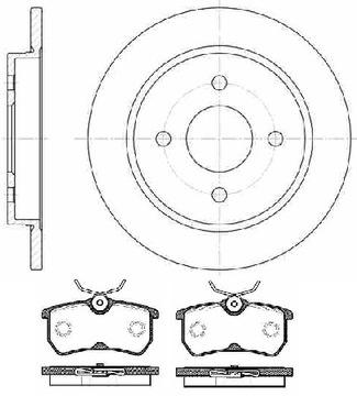 колодки+диски FORD Focus I mk1 REMSA задние