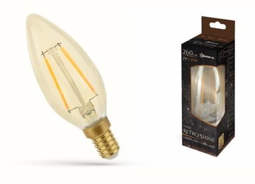 Żarówka LED EDISON 2W E14 świeczka FILAMENT loft