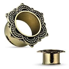 TRIBAL ANTYCZNE ZŁOTO PLUG TUNEL TUNELE 16 mm