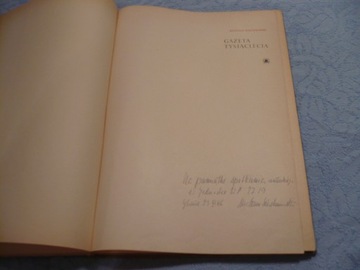 GAZETA TYSIĄCLECIA SIUCHNIŃSKI - AUTOGRAF - 1966r