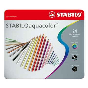 Kredki ołówkowe Stabilo Aquacolor 24k metal etui