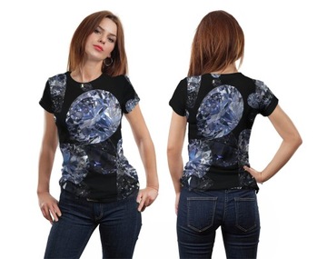 KOSZULKA FULLPRINT T-shirt DIAMENT S MŁODZIEŻOWA NADRUK