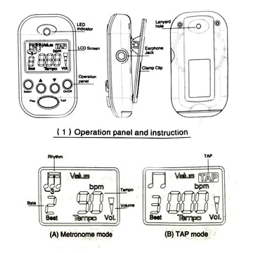 Универсальный электронный метроном Meideal M50PK