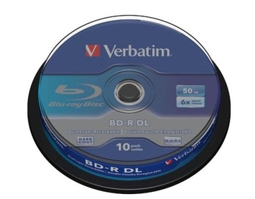Płyty VERBATIM BD-R DL BLU-RAY 50GB 6x cake 10szt
