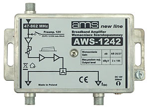 WZMACNIACZ ANTENOWY DVB-T AWS-1242 AMS + WTYK F