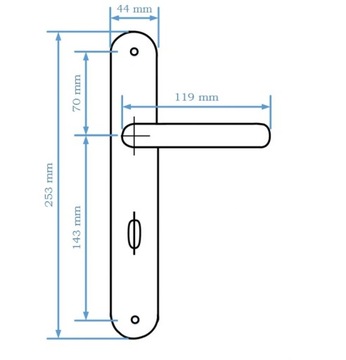 фото ориг. №5, Inner handle handmet long glass, szyld з aperture turnkey, szyld з aperture turnkey insertion