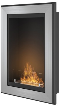 BIOKOMINEK Z SZYBĄ inox Frame 550mm (55cm) PIONOWY