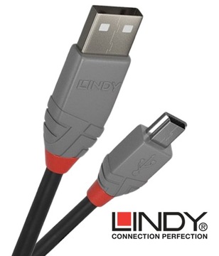 Lindy 36720 USB 2.0 A — линейный кабель Mini-B Anthra — 0,2 м