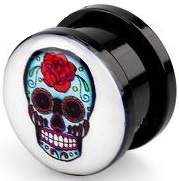 TUNELE PLUGI TUNEL PLUG AKRYLOWY SKULL 10 mm