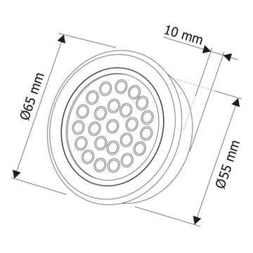 Мебельный светильник ОВАЛ для встраиваемых светодиодов 2W 12V DC алюминий, нейтральный цвет