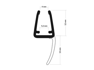 Уплотнитель для душевой кабины 4,8-5мм УК25-05 1,2м