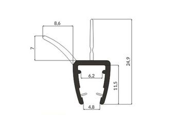 Уплотнитель для душевой кабины BENT UK03 Арка 0,9м