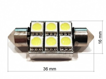 ЛАМПОЧКА 6 LED 5050 SMD ТРУБА 36мм C5W C10W CANBUS