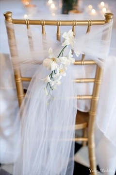 белый тюль 9 м Декорации и множество свадебных идей