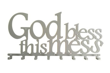 Декоративная настенная вешалка GOD BLESS THIS MESS цвета