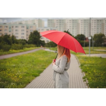NIEBIESKI parasol automatyczny na spacer jesień