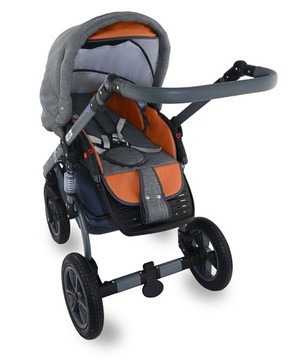 Детская коляска Dwarf I-XEO 3в1 лён+кожа+объём
