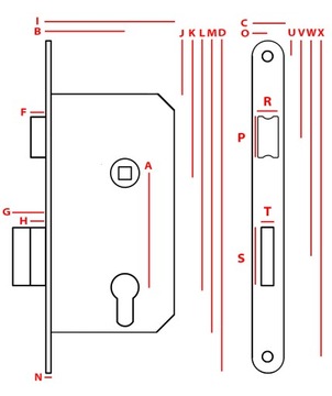 фото ориг. №2, Mortise lock for doors locks jania 90/ 50 key