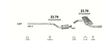 ЦЕНТРАЛЬНЫЙ ГЛУШИТЕЛЬ SEAT ALTEA LEON 23.79