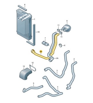 ШЛАНГ ТРУБКА ОХЛАЖДАЮЩЕЙ ЖИДКОСТИ A4 SUPERB PASSAT 1.9 TDI